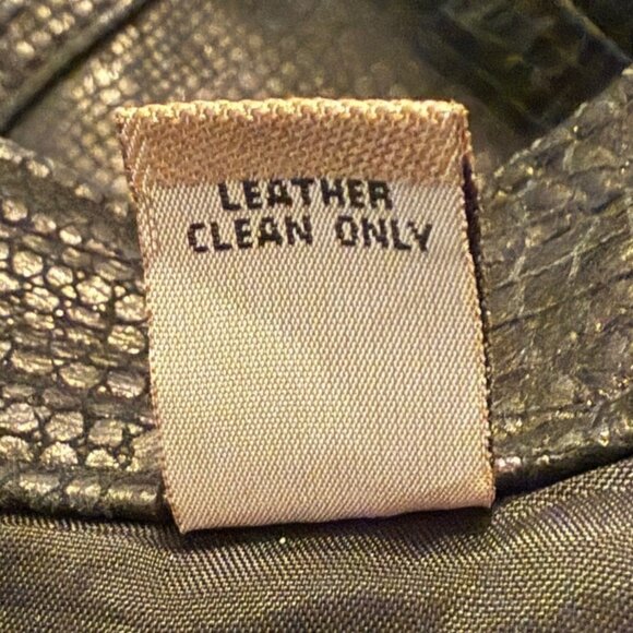 Moto Black Leather Jacket Womens Reptile Large Full Zip Lizard Biker i.e. Edgy - Picture 11 of 11